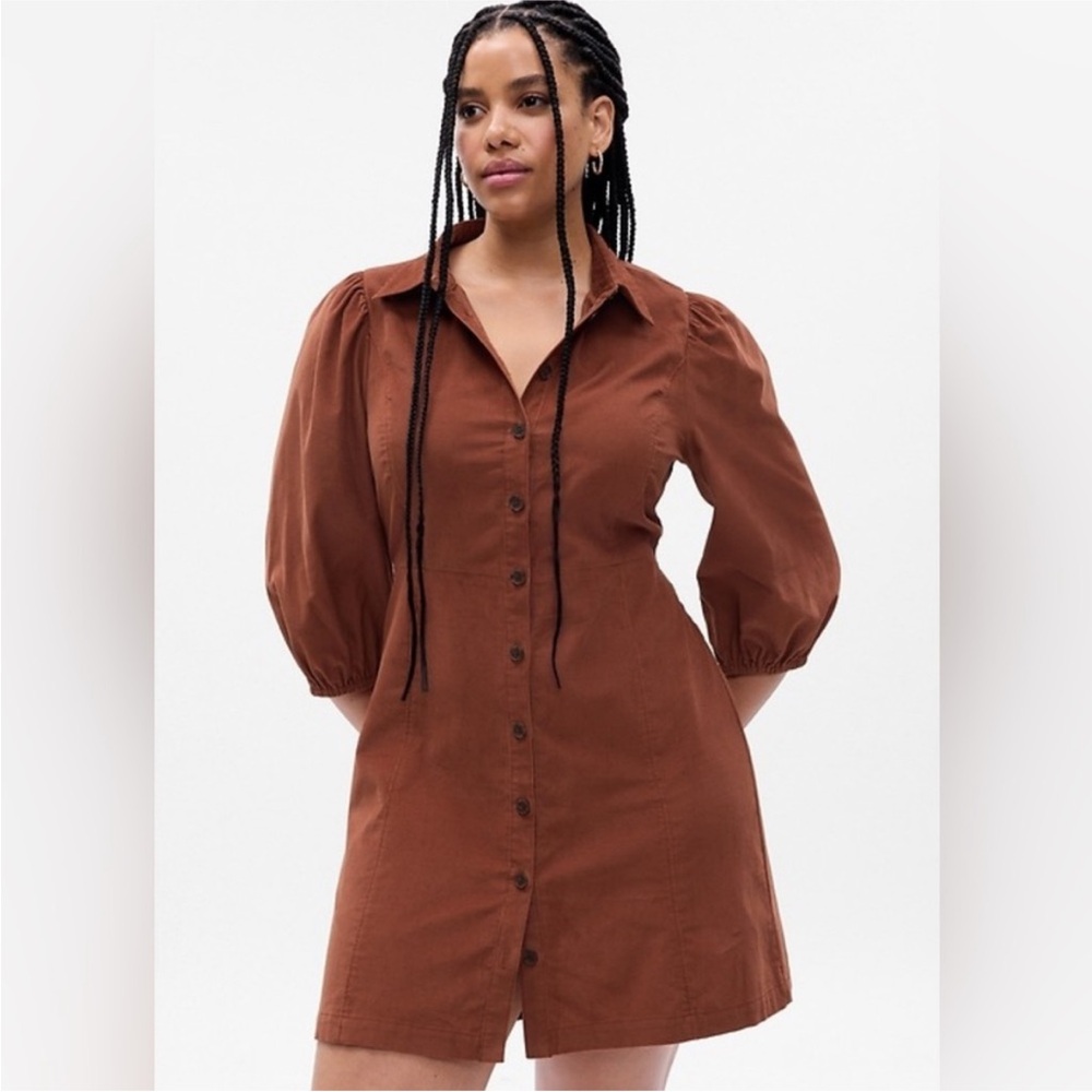 GAP Puff Sleeve Corduroy Mini Dress Size XS